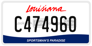 C474960 license plate in Louisiana