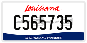 C565735 license plate in Louisiana