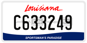 C633249 license plate in Louisiana