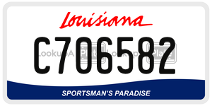 C706582 license plate in Louisiana