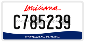 C785239 license plate in Louisiana