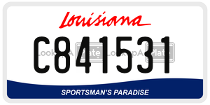 C841531 license plate in Louisiana