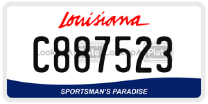 C887523 license plate in Louisiana