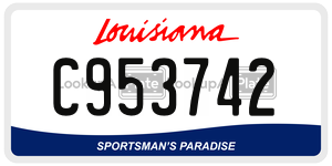 C953742 license plate in Louisiana