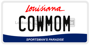 COWMOM license plate in Louisiana
