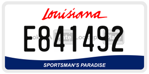 E841492 license plate in Louisiana