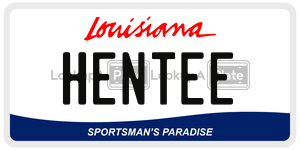 HENTEE license plate in Louisiana