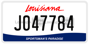 J047784 license plate in Louisiana