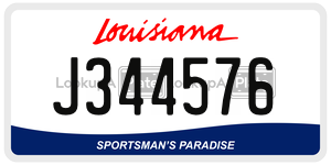 J344576  license plate in LA