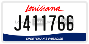 J411766 license plate in Louisiana