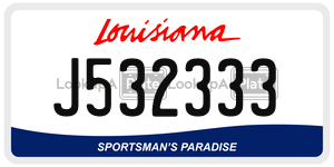 J532333  license plate in LA