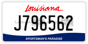 J796562  license plate in LA