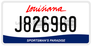 J826960  license plate in LA