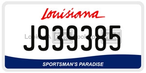 J939385  license plate in LA