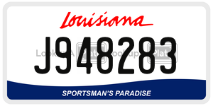 J948283  license plate in LA