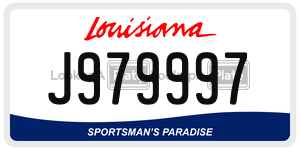 J979997  license plate in LA