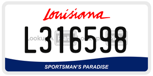L316598 license plate in Louisiana