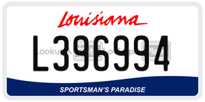 L396994 license plate in Louisiana