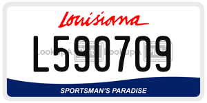 L590709 license plate in Louisiana