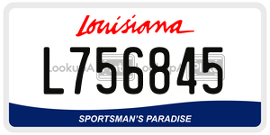 L756845  license plate in LA