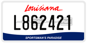 L862421 license plate in Louisiana