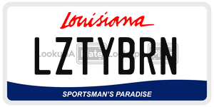 LZTYBRN license plate in Louisiana