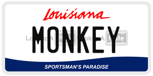 MONKEY  license plate in LA