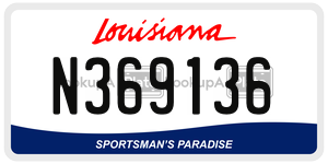 N369136 license plate in Louisiana