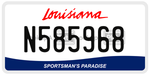 N585968  license plate in LA