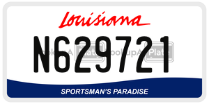 N629721 license plate in Louisiana