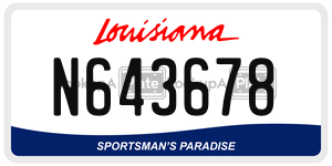 N643678 license plate in Louisiana