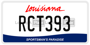 RCT393  license plate in LA