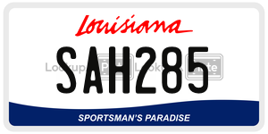 SAH285  license plate in LA
