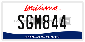 SGM844  license plate in LA