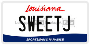 SWEETJ  license plate in LA