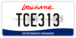 TCE313 license plate in Louisiana