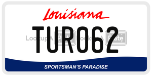 TUR062 license plate in Louisiana
