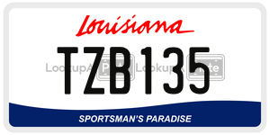 TZB135  license plate in LA