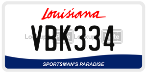 VBK334  license plate in LA