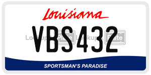 VBS432 license plate in Louisiana
