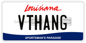 VTHANG  license plate in LA