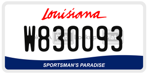 W830093 license plate in Louisiana