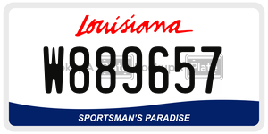 W889657 license plate in Louisiana