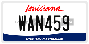 WAN459 license plate in Louisiana