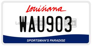 WAU903 license plate in Louisiana