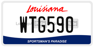 WTG590 license plate in Louisiana