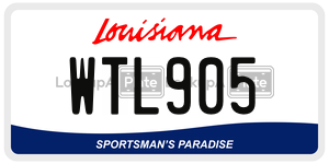 WTL905  license plate in LA