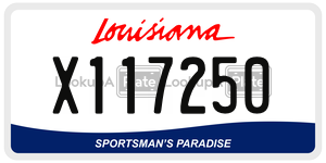 X117250 license plate in Louisiana