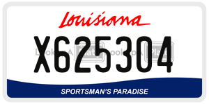 X625304 license plate in Louisiana