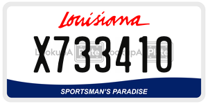 X733410 license plate in Louisiana